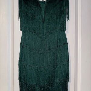 Elegant Green Fringe Dress